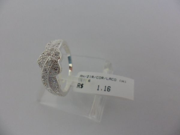 ANEL DE PRATA ZIRCÔNIA CORACAO LACO CB 37090