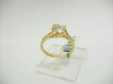 ANEL FOLHADO A OURO MICRO ZIRCONIAS SOLITARIO CB 2089553