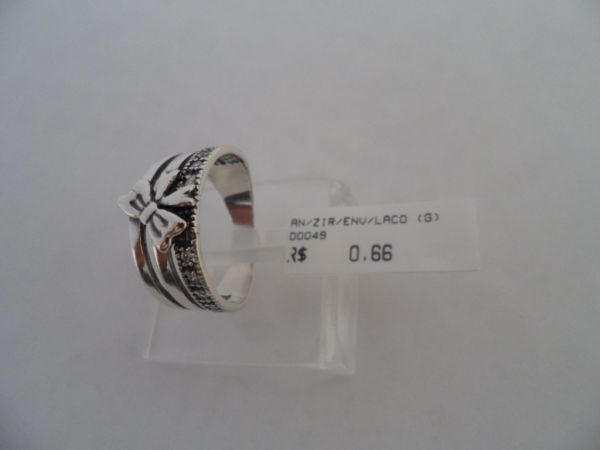 ANEL DE PRATA ZIRCONIA ENVELHECIDO LAÇO  CB 49302