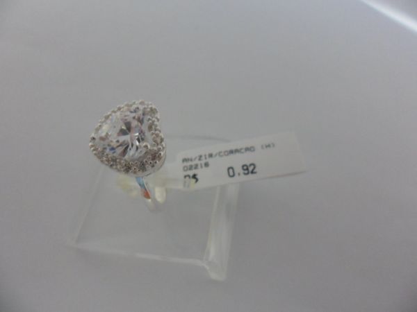 ANEL DE PRATA ZIRCÔNIA CORAÇAO CB 29750