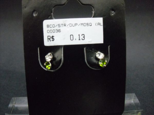 Brinco Prata Strass Duplo Pqno CB 2085623