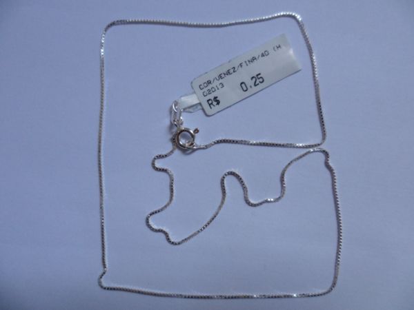 CORRENTE DE PRATA VENEZIANA FINA 40CM  CB 2085968