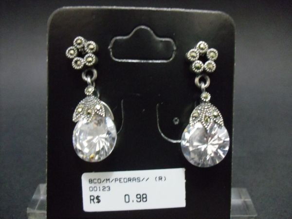 BRINCO DE PRATA MARCASSITA PEDRAS ZIRCONIA 2 CB 2081151