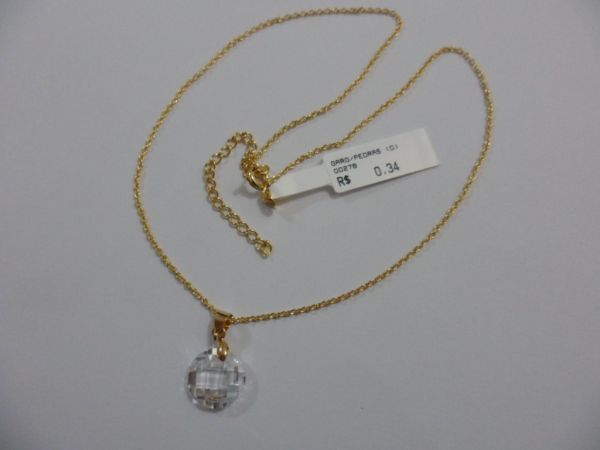GARGANTILHA FOLHADA A OURO PEDRA ZIRCONIA REDONDA CB 670116 ok