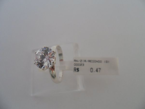 ANEL DE PRATA  ZIRCONIA SOLITARIO GRANDE  CB 29900