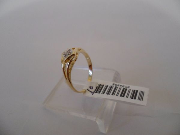 Anel folhado a ouro de zirconia 2094595