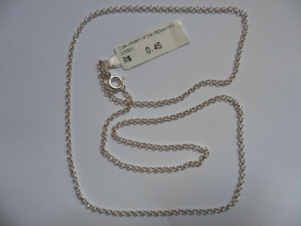 CORRENTE DE PRATA PORTUGUESA FINA 50CM  CB 2062716