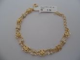PULSEIRA FOLHADA A OURO PEROLA FLOR CB 103418