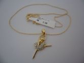 GARGANTILHA FOLHADA A OURO BAILARINA 2  CB 81759