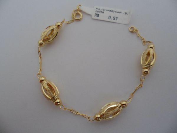 PULSEIRA FOLHADA A OURO VAZADINHA CB 70000