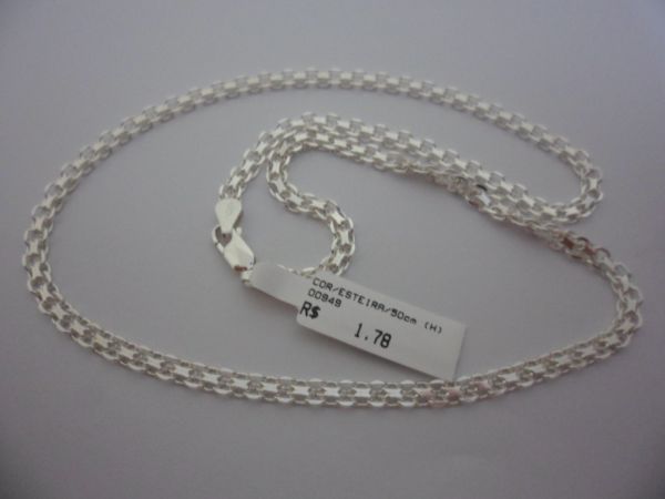 CORRENTE DE PRATA ESTEIRA 50CM  CB 2071961