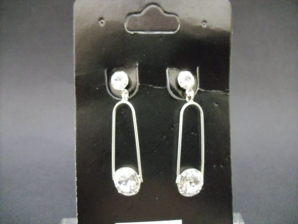 BRINCO EM PRATA STRASS PENDENTE 9M/GD CB 99001