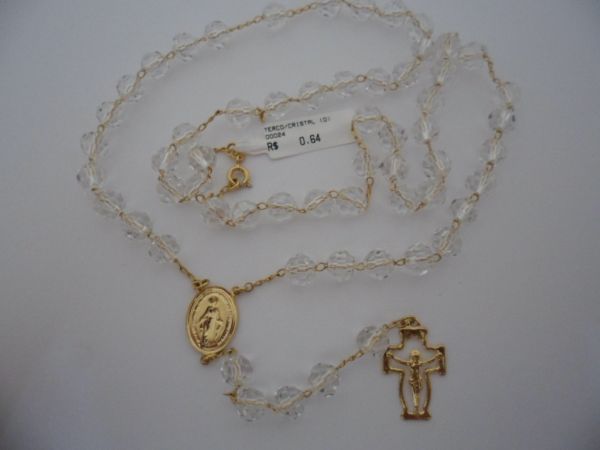 TERÇO FOLHADO CRISTAL  CB 81426