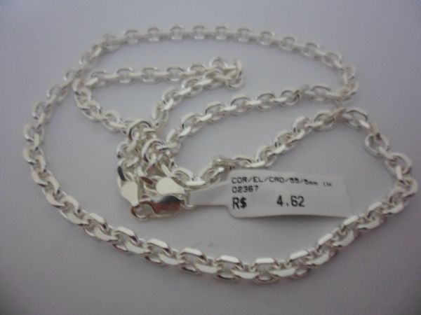 CORRENTE DE PRATA CADEADO 55CM  CB 2087771 ok