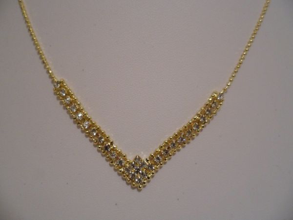 Gargantilha de bolinha,(triangulo) c\strass (45cm)2089652