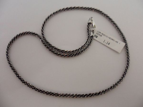 CORRENTE DE PRATA RÓDIO NEGRO 45CM  CB 2087009