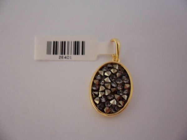 PINGENTE FOLHADO A OURO DRUZA NEGRA 26401