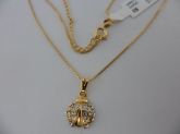 GARGANTILHA FOLHADA A OURO JOANINHA CB 81404