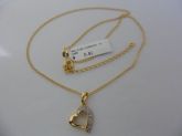 GARGANTILHA FOLHADA A OURO ZIRCONIA CORAÇAO CB 670137