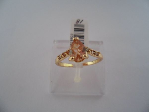 ANEL FOLHADO A OURO GOTA SOLITARIO 2089140