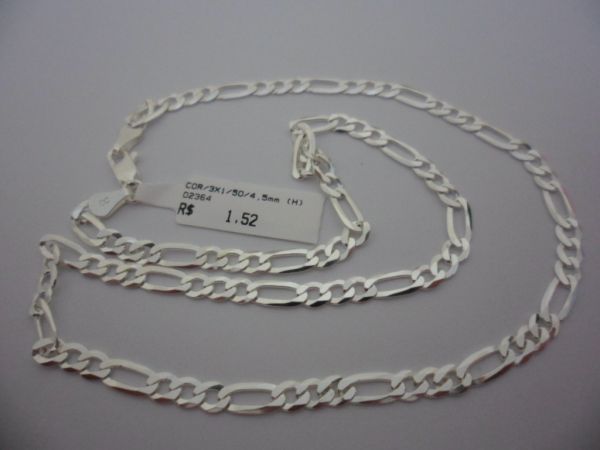 CORRENTE DE PRATA 3X1 50CM  CB 2087740