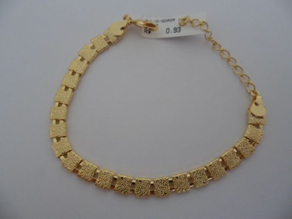 PULSEIRA FOLHADA A OURO QUADRADINHA CB 2089355