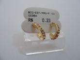 BRINCO FOLHADO STRASS ARGOLINHA CB 23694