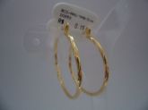 BRINCO FOLHADO A OURO ARGOLA TRABALHADA 31MM  CB 22766