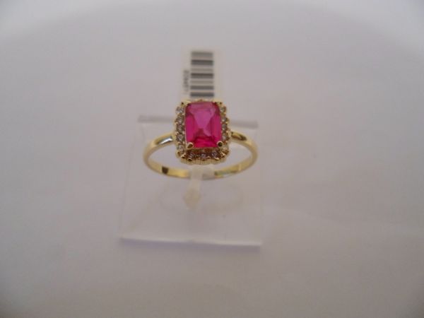 Anel folhado a ouro de zirconia color2094571
