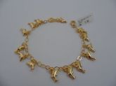 PULSEIRA FOLHADA A OURO BERLOQUE GOLFINHO CB 182277