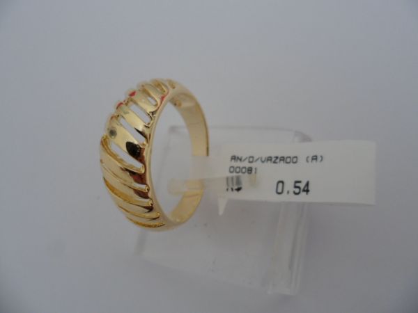 ANEL FOLHADO A OURO ESCRAVO VAZADO CB 10435