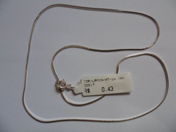 CORRENTE DE PRATA LAMINADA 40CM  CB 2062891