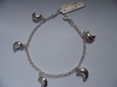 Pulseira de prata Portuguesa Berloque Lua  CB 2060668