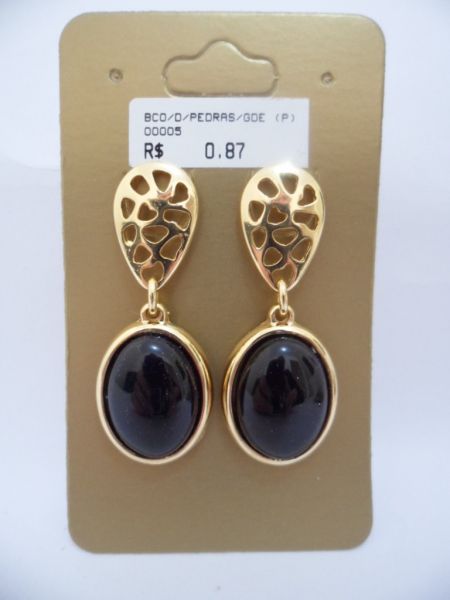 BRINCO FOLHADO A OURO FUME VAZADO 2100331