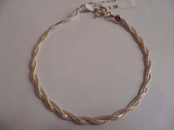 PULSEIRA DE PRATA TRANÇADA DUPLA  CB 2061085