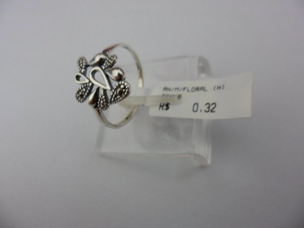 ANEL DE PRATA MARCASSITA FLORAL  CB 14492372
