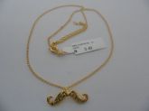 GARGANTILHA FOLHADA A OURO MUSTACHE CB 670139