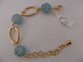 PULSEIRA FOLHADA OURO CARAMELO/AZUL  CB 182040