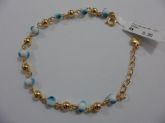 PULSEIRA FOLHADA A OURO OLHO/PP CB 182104