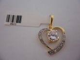 PINGENTE FOLHADO A OURO CORAÇAO ZIRCONIA 2603