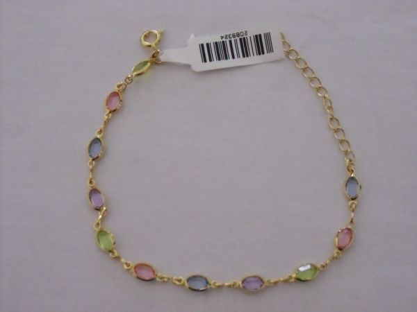 Pulseira Folhada a Ouro Pedrinhas cb 2089324