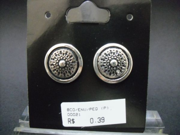 Brinco Prata Envelhecida Redondo cb 2093727