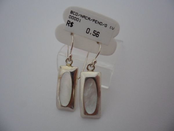 BRINCO DE PRATA PEDRA NACA TACO  CB 2065588