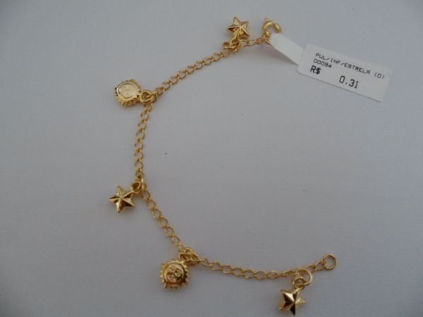 PULSEIRA FOLHADA A OURO INFANTIL ESTRELA  CB 1821242