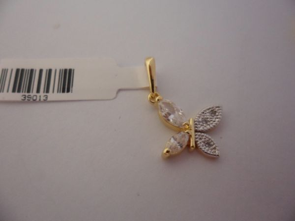 PINGENTE FOLHADO A OURO BORBOLETA 39013