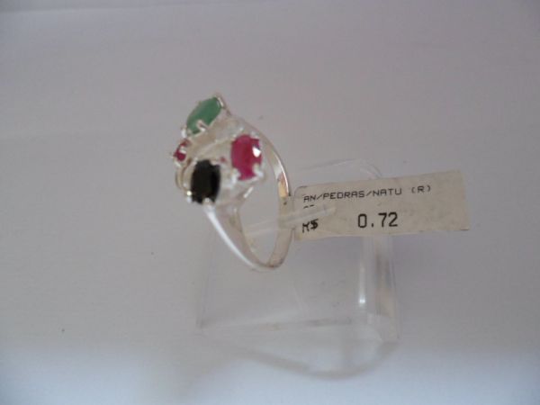 ANEL DE PRATA PEDRAS NATURAIS 4 CB 2084237