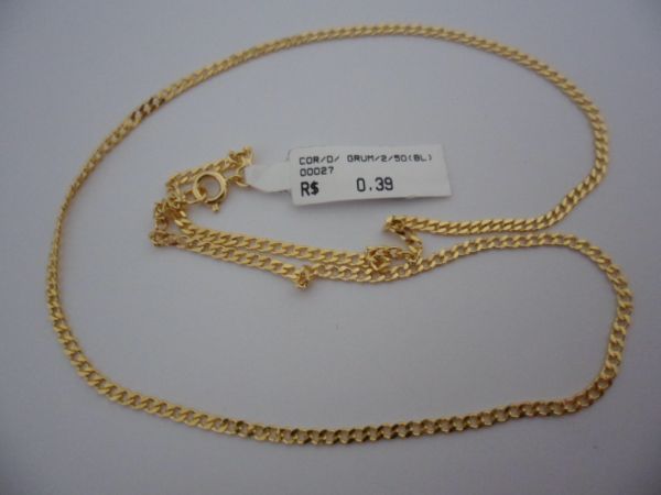 CORRENTE BANHADA GRUMET 2mm 50CM CB 6501