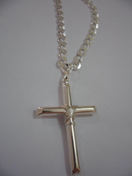 Corrente Prata Grumet Cruz 55cm 2088822