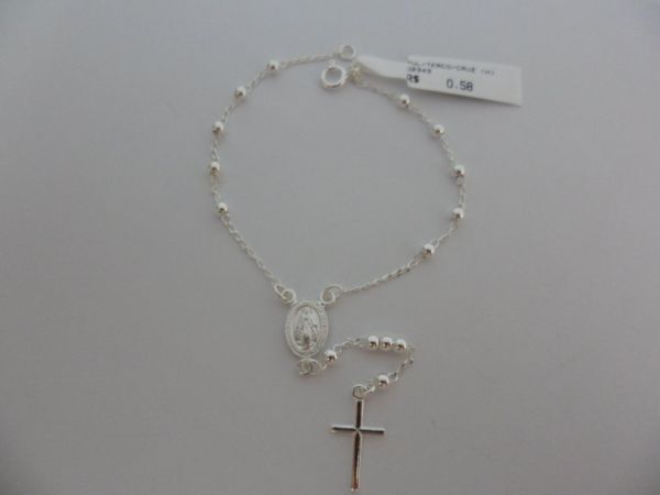 PULSEIRA EM PRATA TERÇO/ELOS CB 2087351