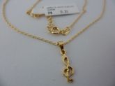 GARGANTILHA FOLHADA A OURO NOTA MUSICAL CB 81894 ok
